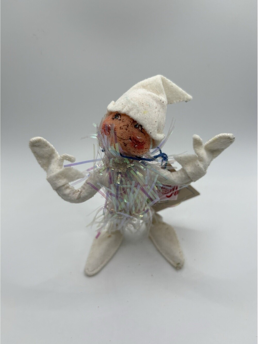 Vintage Annalee 1994 White Christmas Tinsel Elf 6” Mobilitee 7345